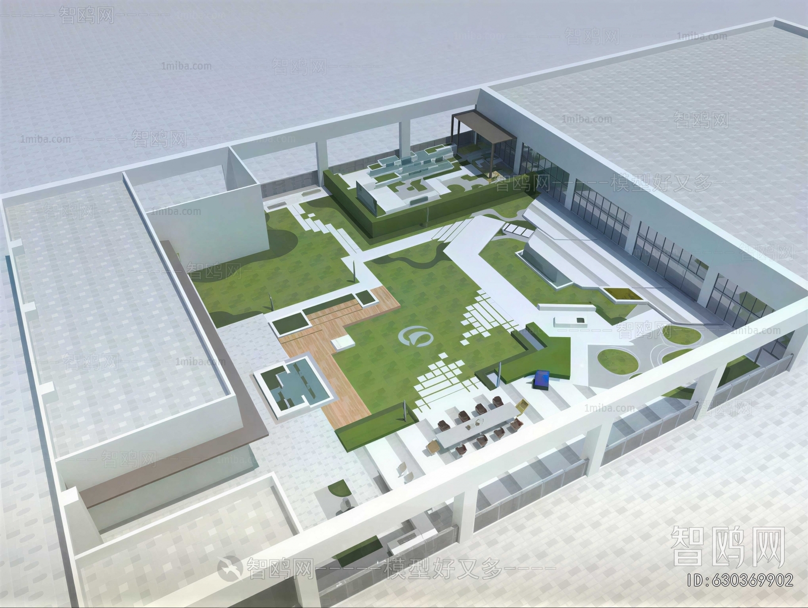 Modern Architectural Bird's-eye View Planning