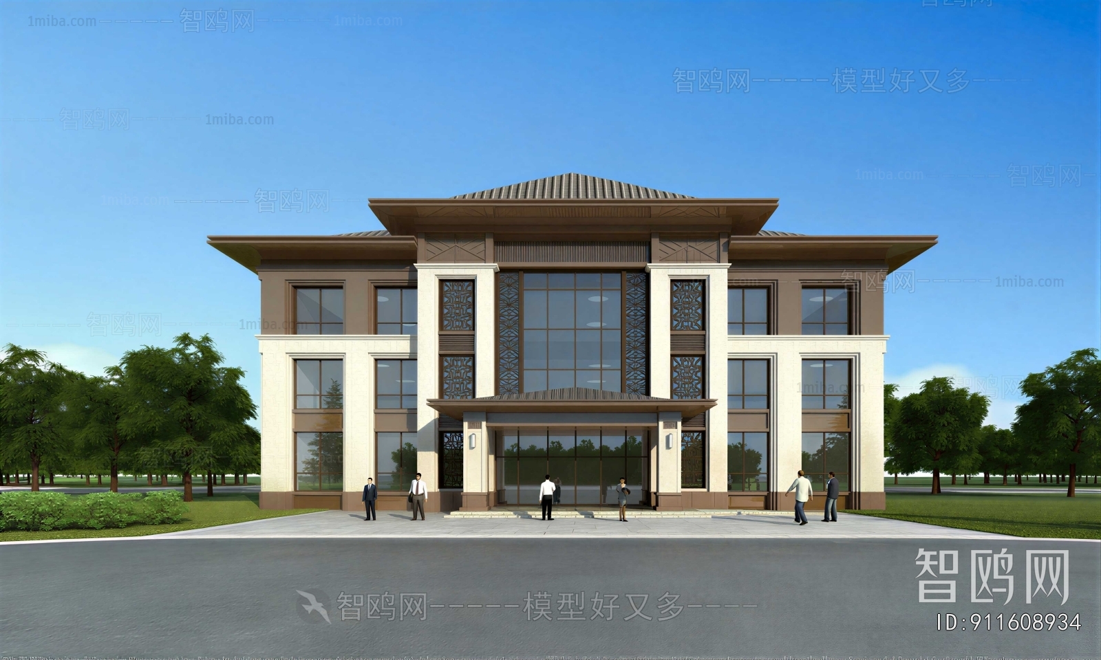 New Chinese Style Building Appearance