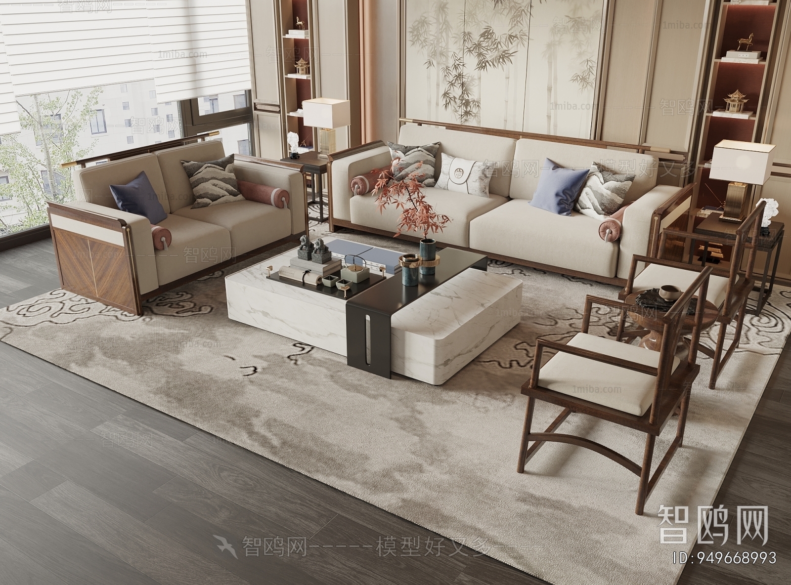 New Chinese Style Sofa Combination