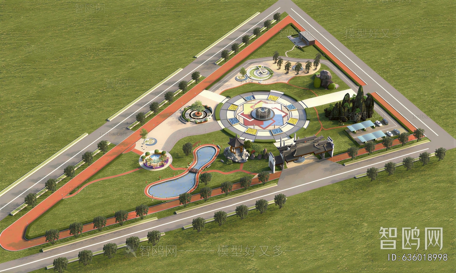 Modern Architectural Bird's-eye View Planning
