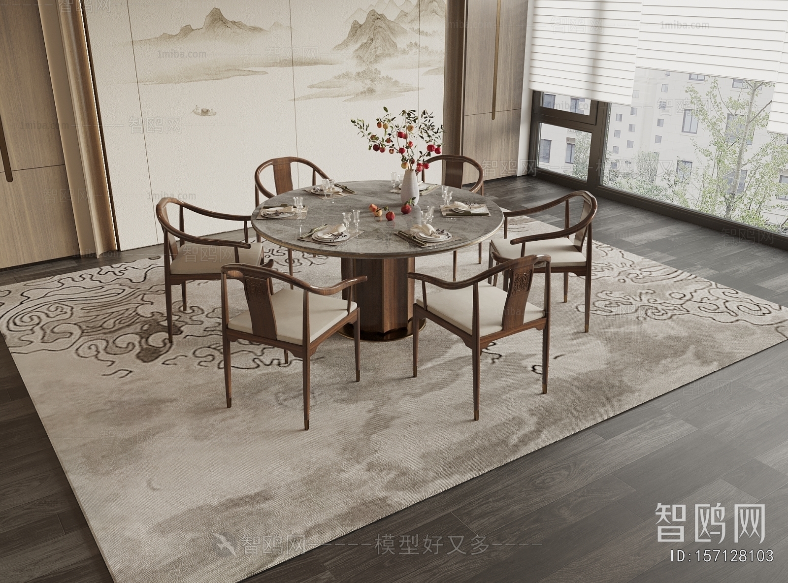 New Chinese Style Dining Table And Chairs