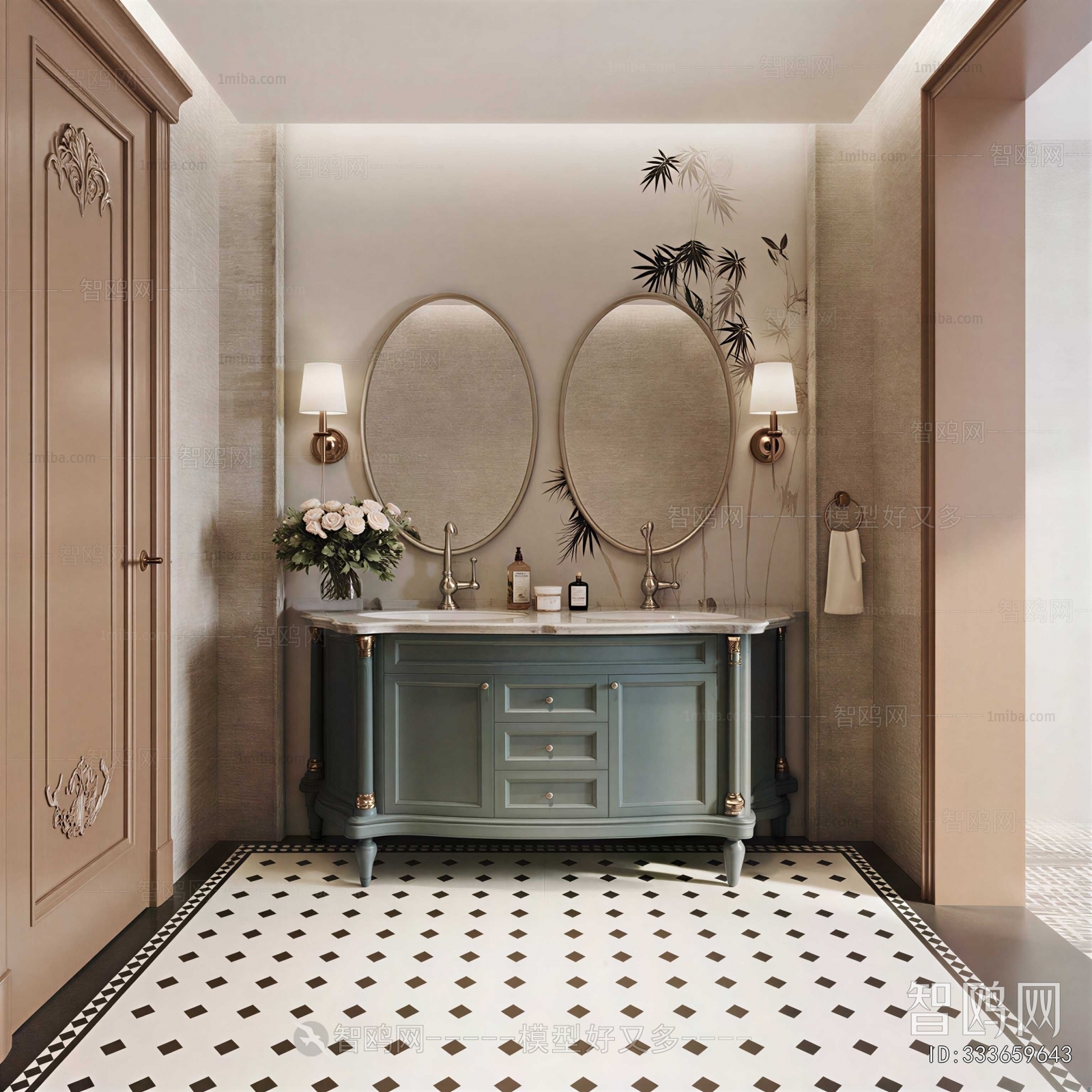 French Style Bathroom Cabinet