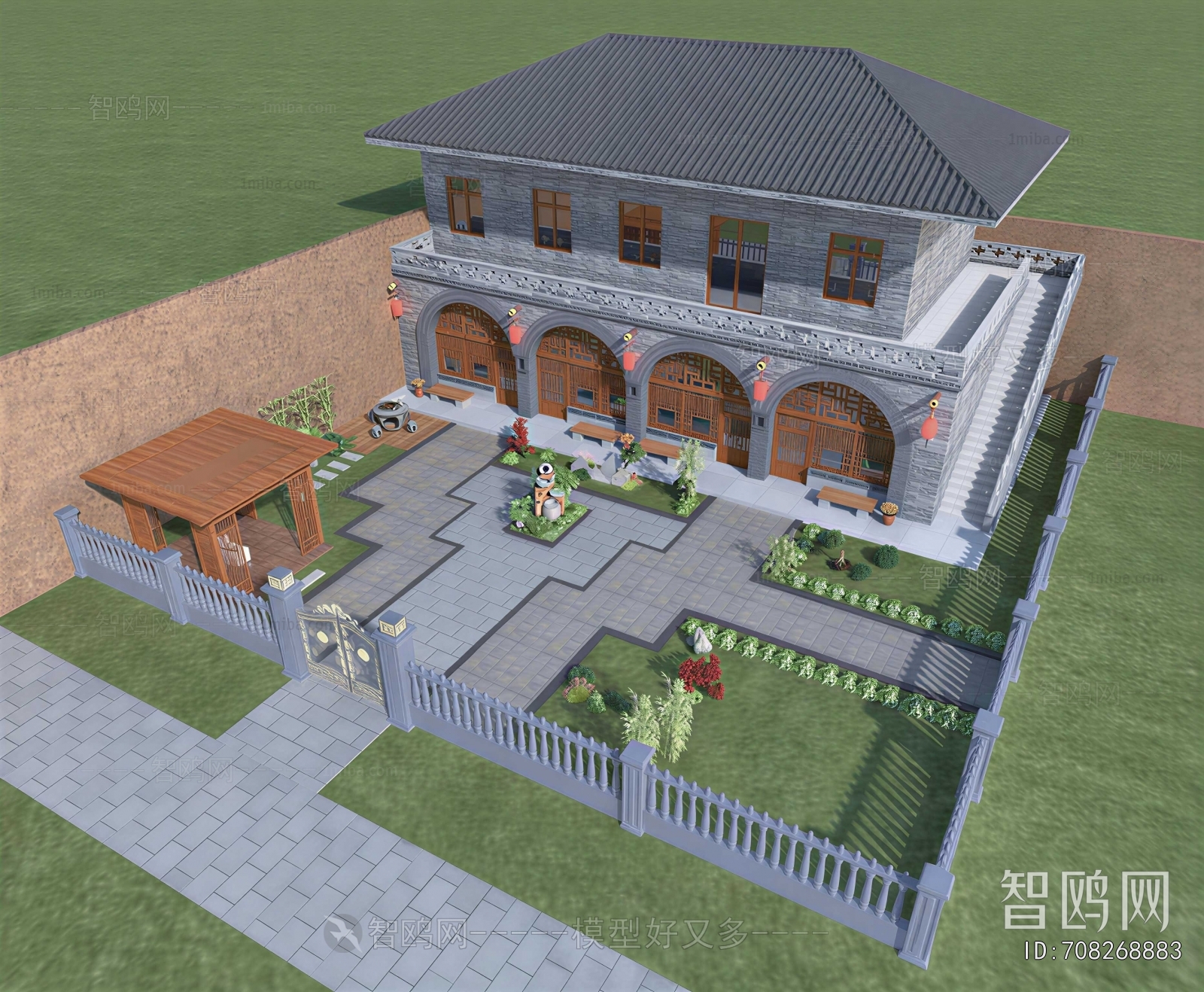 New Chinese Style Appearance Of Commercial Building