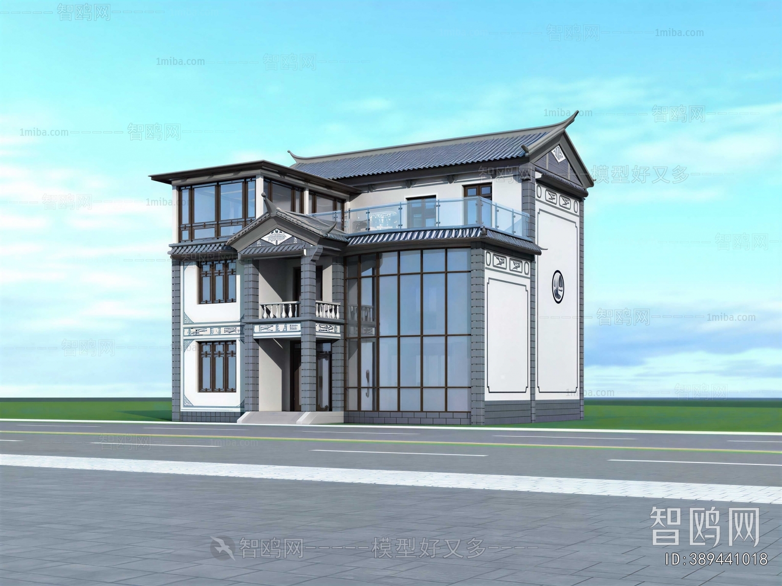 New Chinese Style Villa Appearance