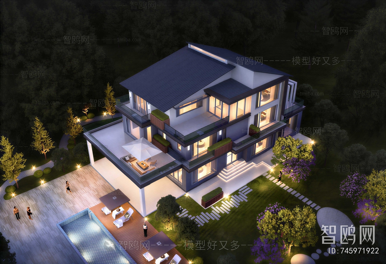 Modern Architectural Bird's-eye View Planning