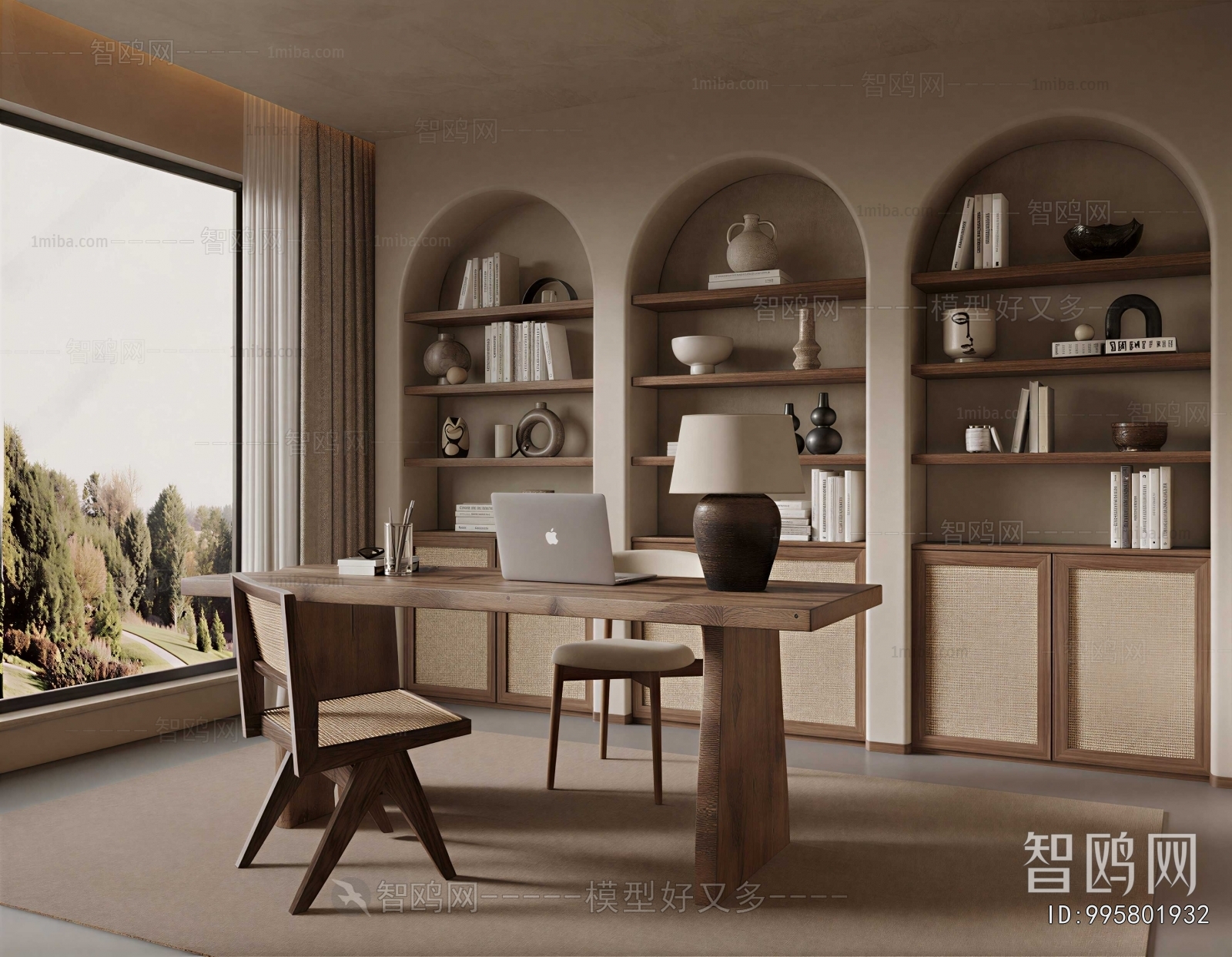 Wabi-sabi Style Study Space