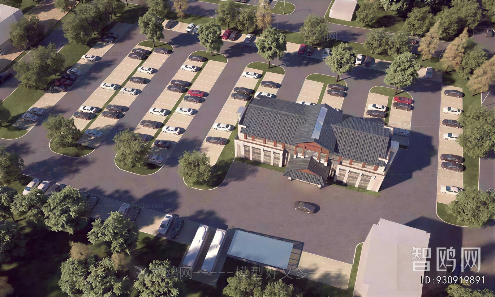 Modern Architectural Bird's-eye View Planning