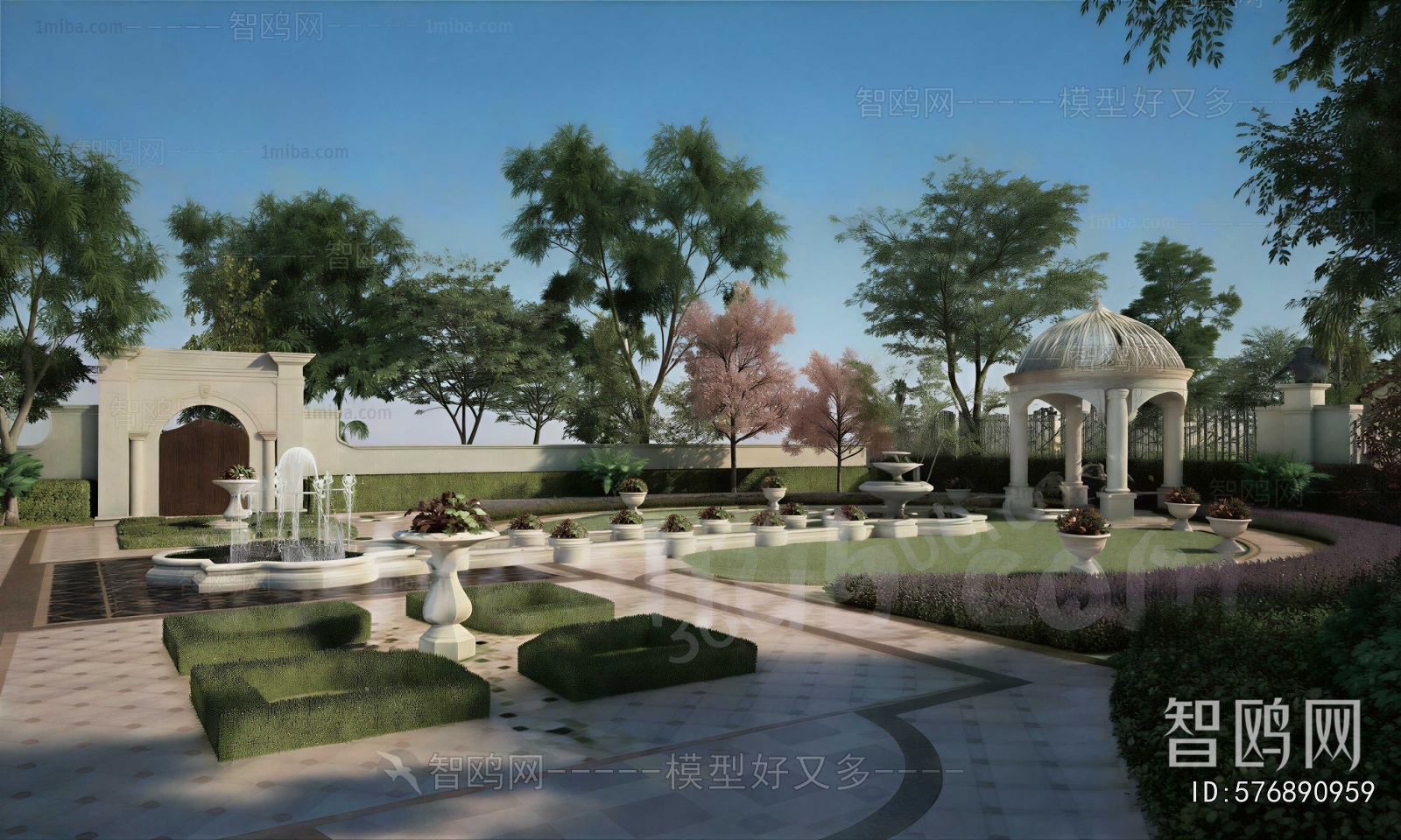 European Style Courtyard/landscape