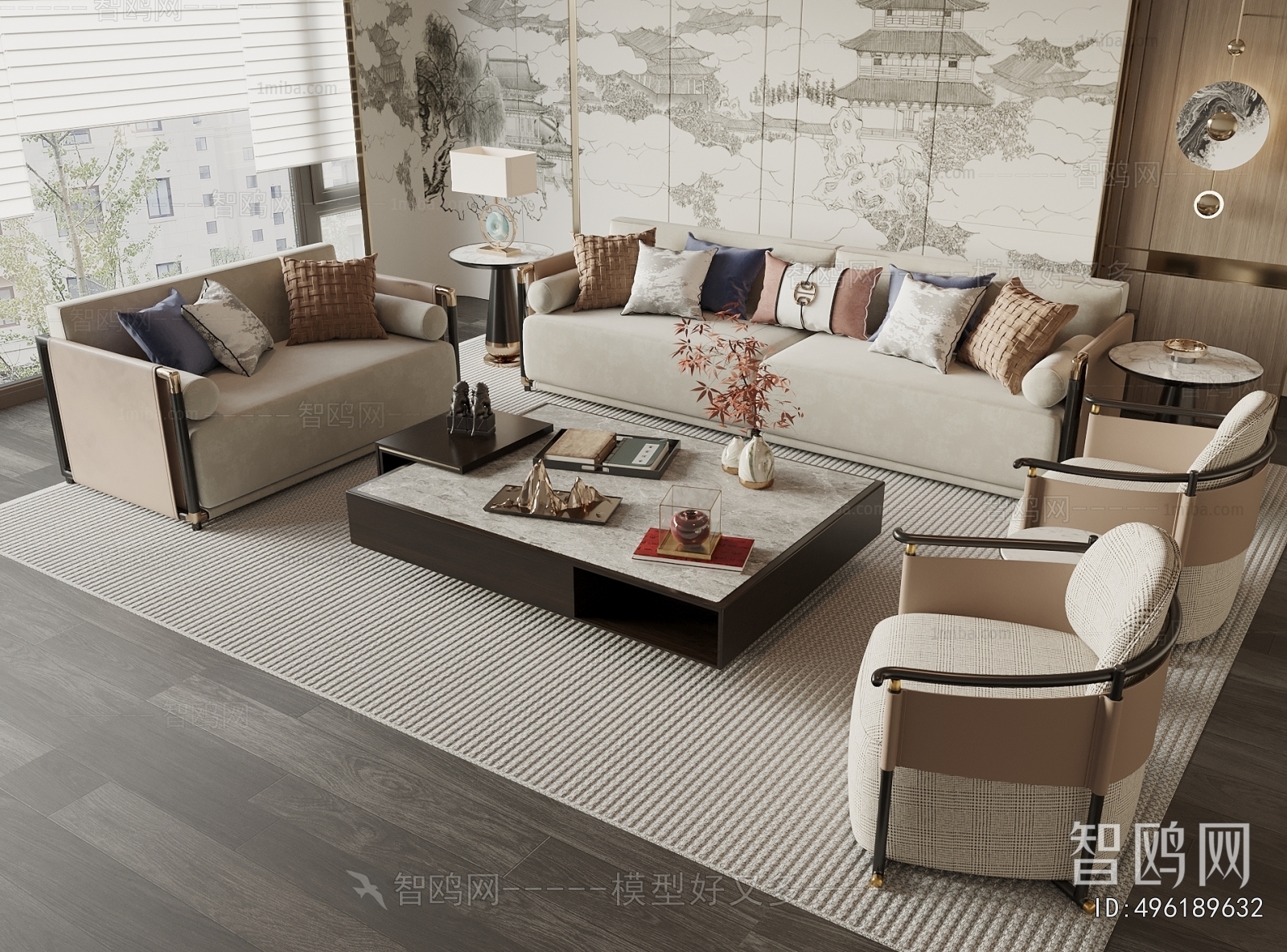 New Chinese Style Sofa Combination