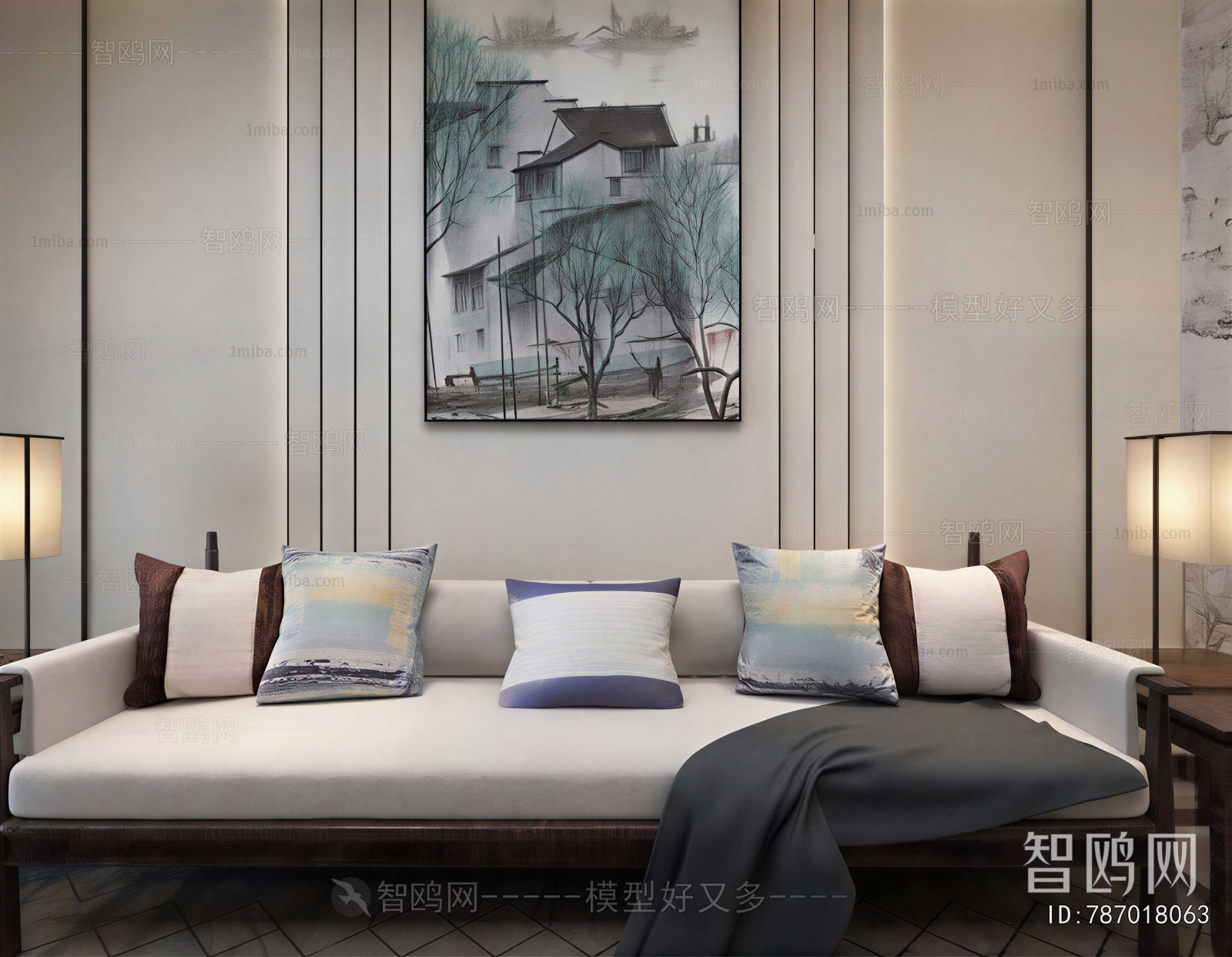 New Chinese Style Multi Person Sofa