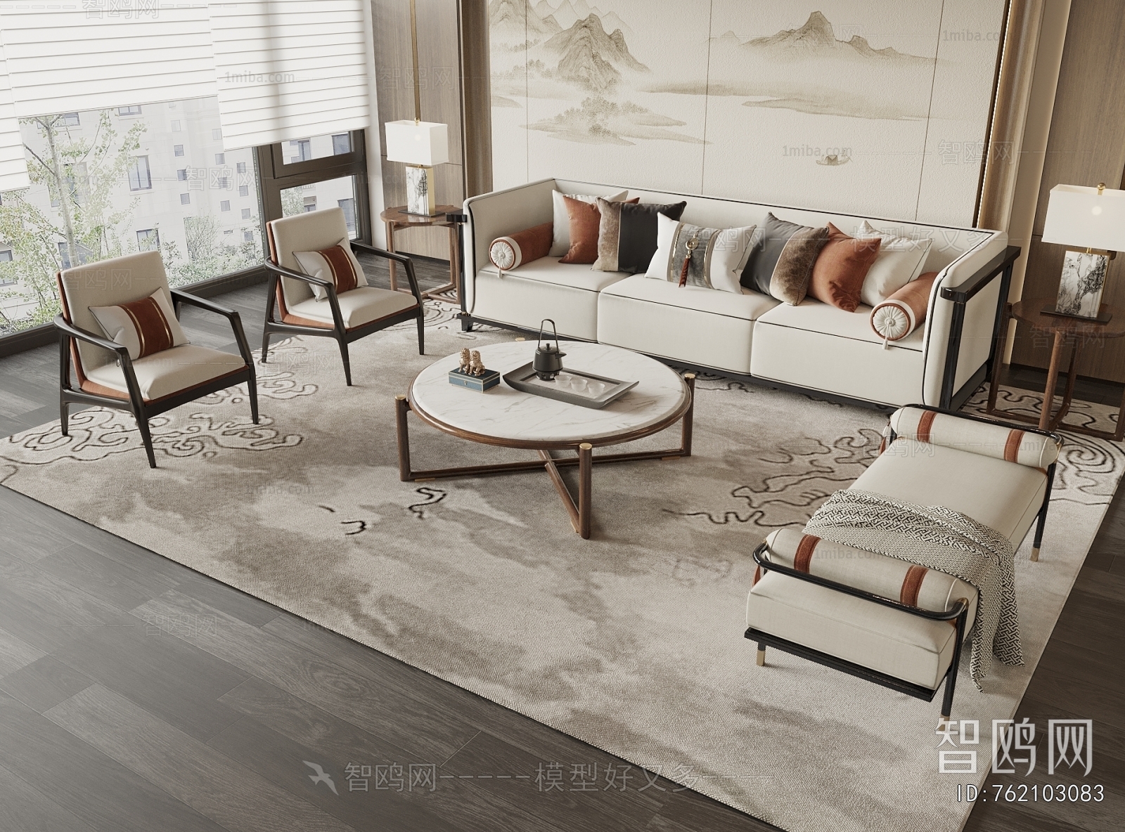 New Chinese Style Sofa Combination