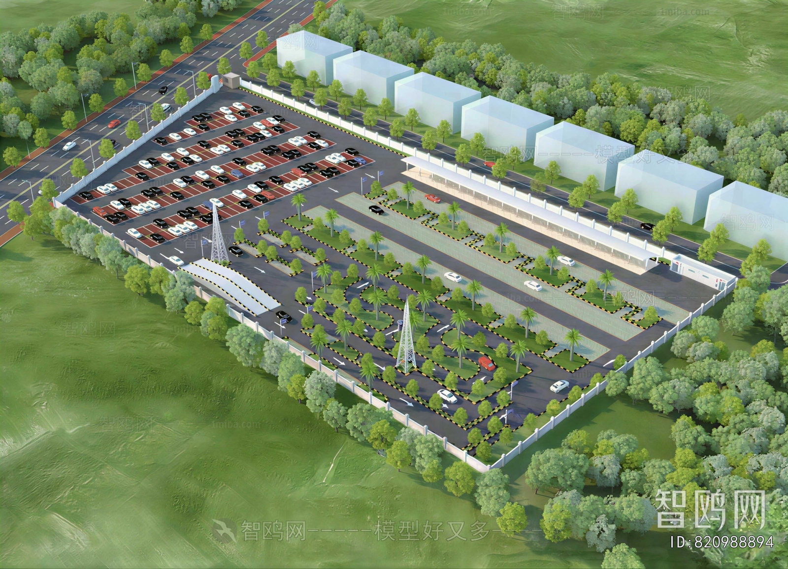 Modern Architectural Bird's-eye View Planning