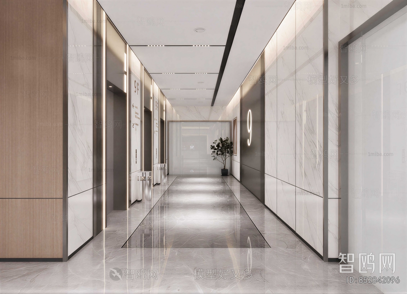 Modern Office Elevator Hall