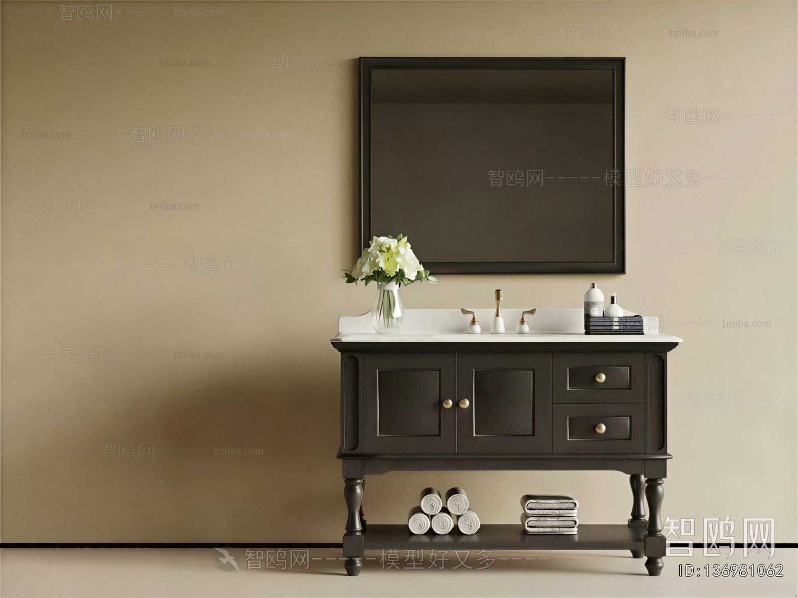 French Style Bathroom Cabinet
