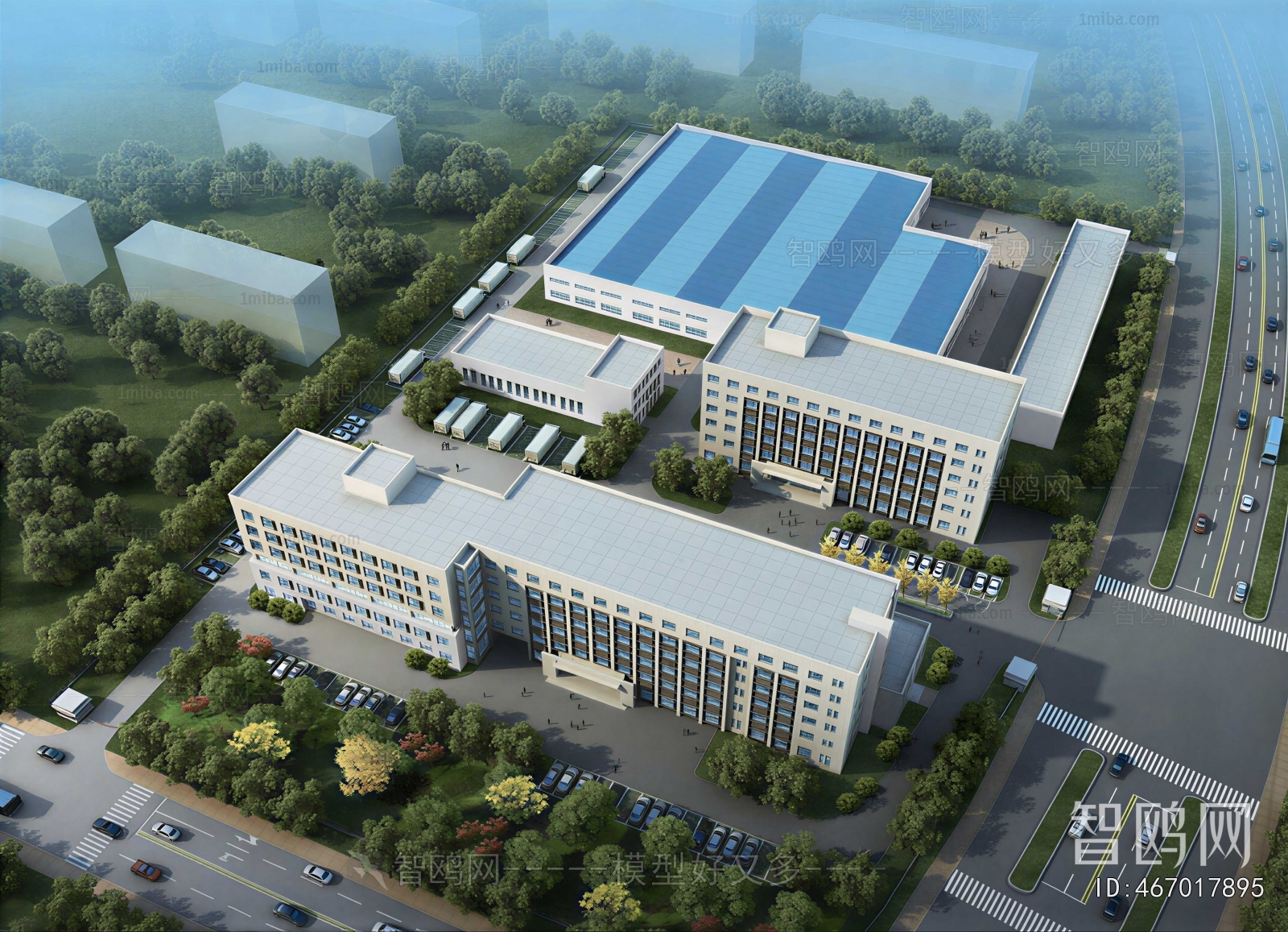 Modern Architectural Bird's-eye View Planning