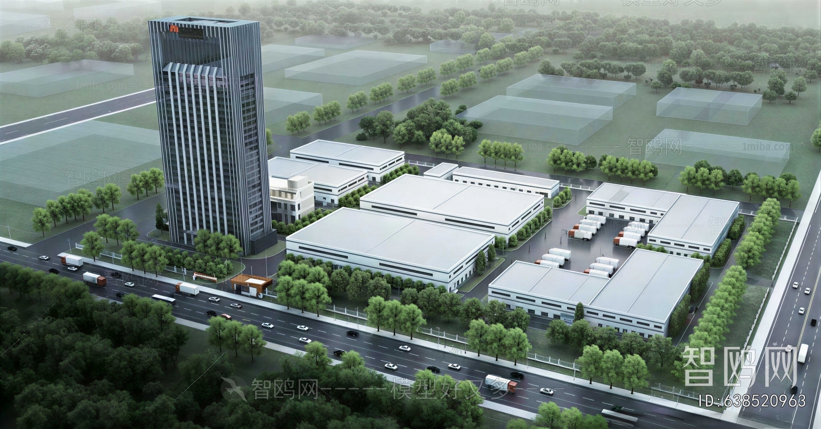 Modern Architectural Bird's-eye View Planning