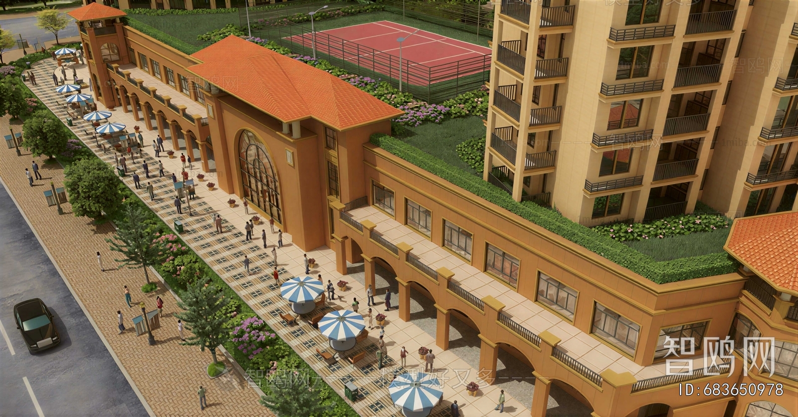 Mediterranean Style Commercial Street