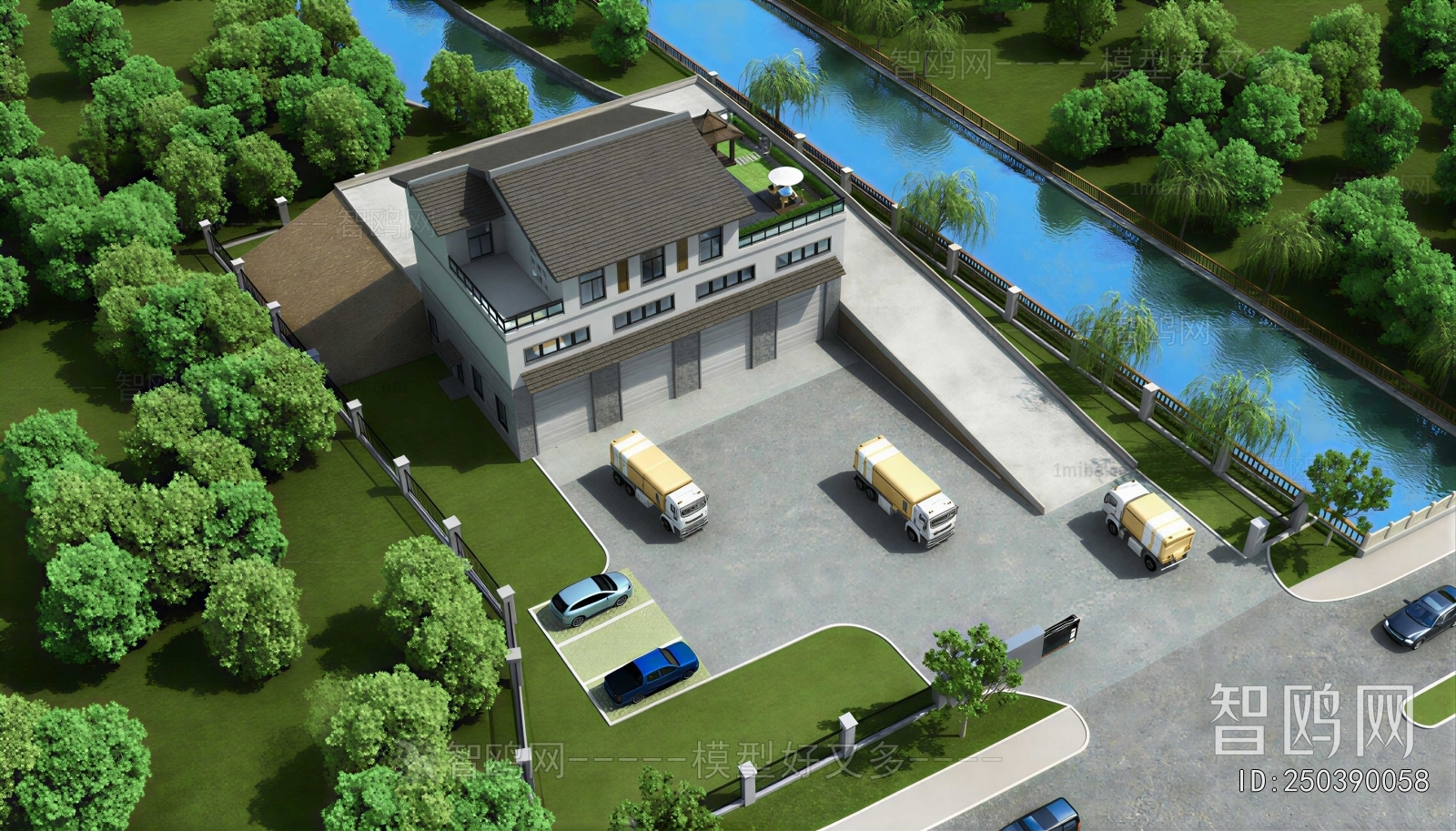 Modern Architectural Bird's-eye View Planning