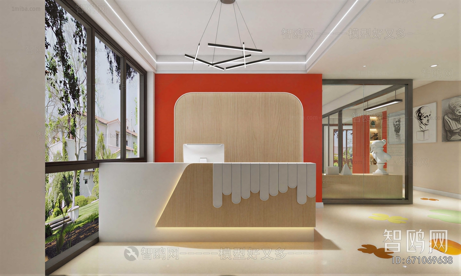 Modern Office Reception Desk