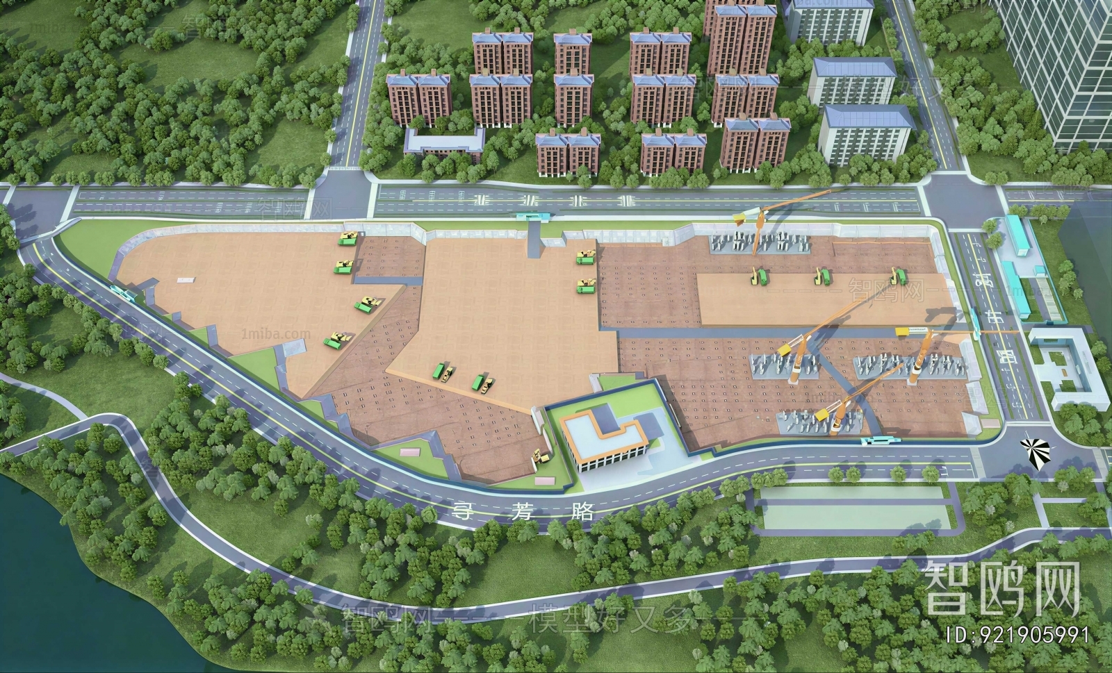 Modern Architectural Bird's-eye View Planning