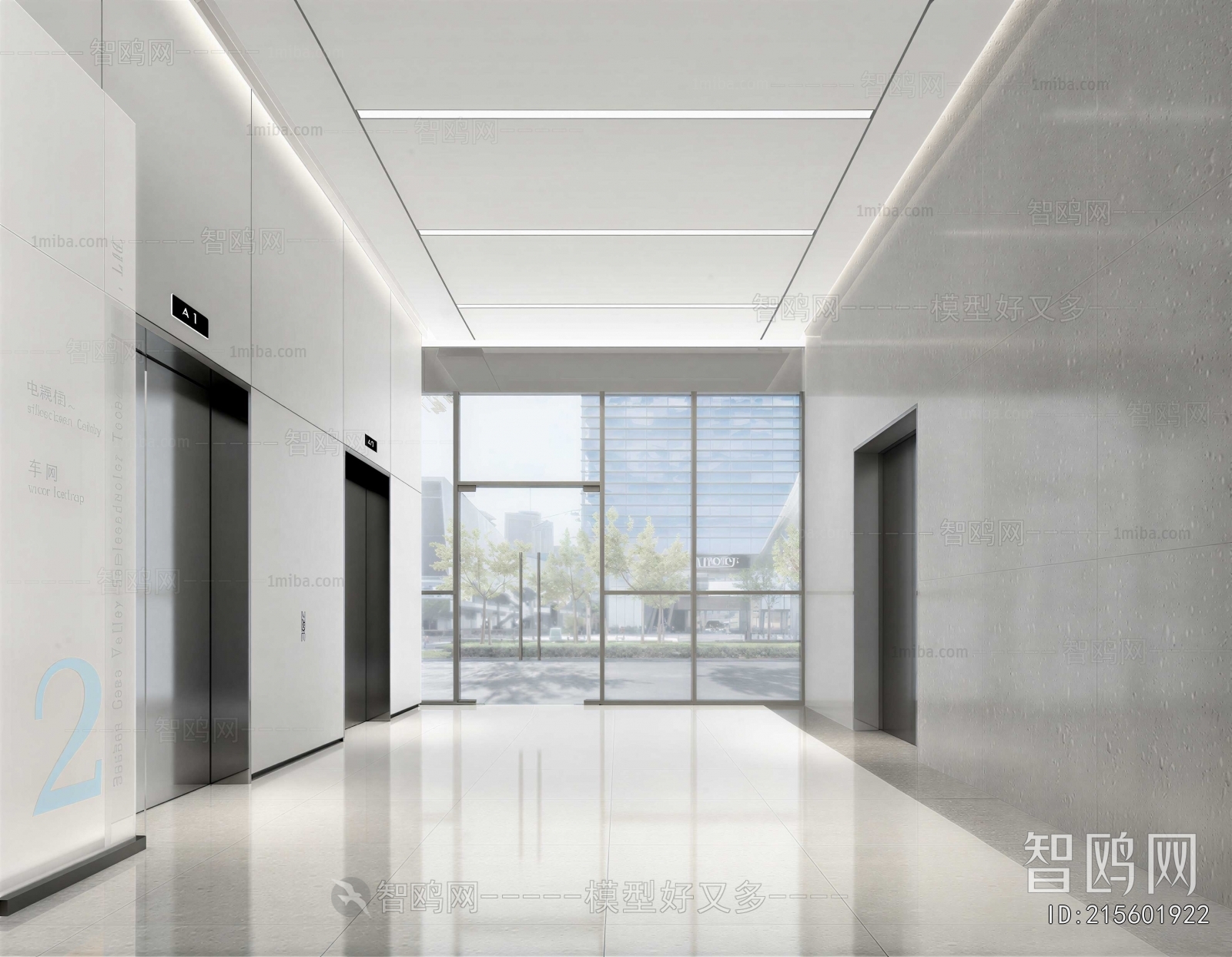 Modern Office Elevator Hall