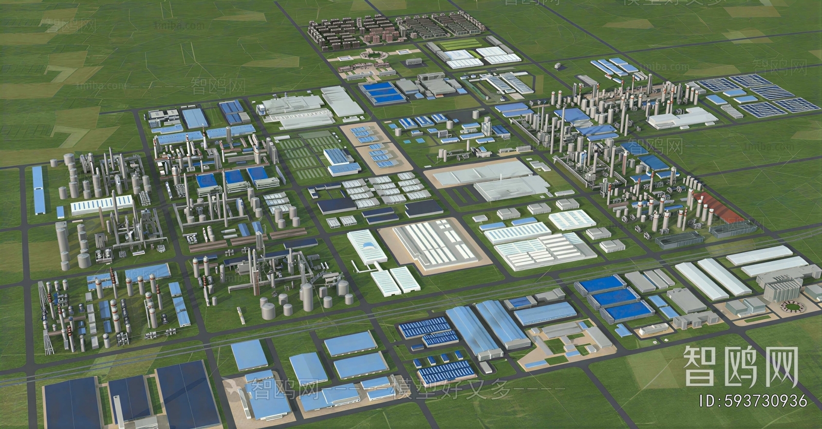 Modern Architectural Bird's-eye View Planning
