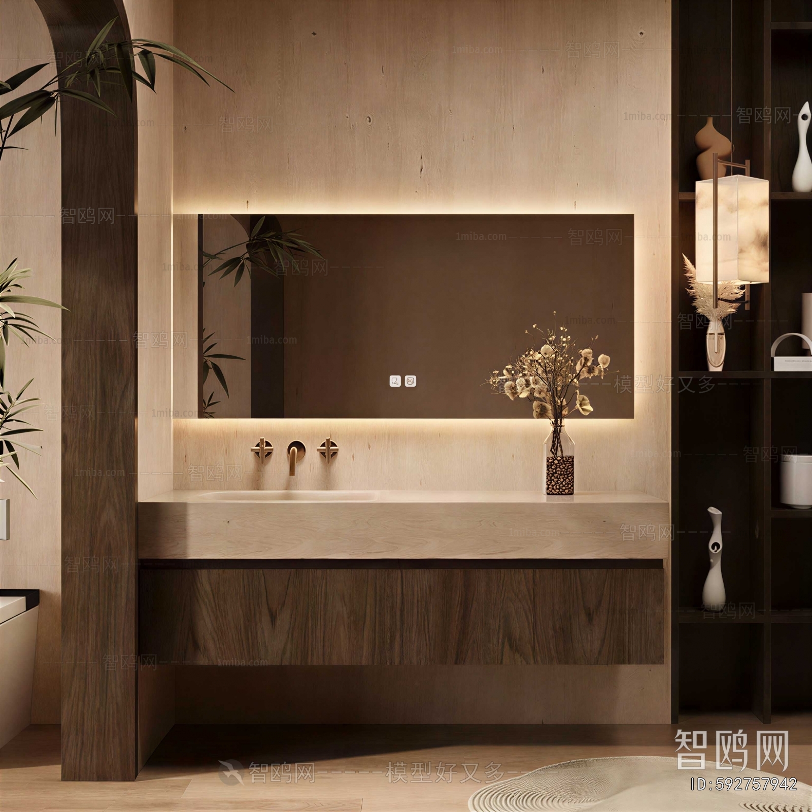 New Chinese Style Bathroom Cabinet