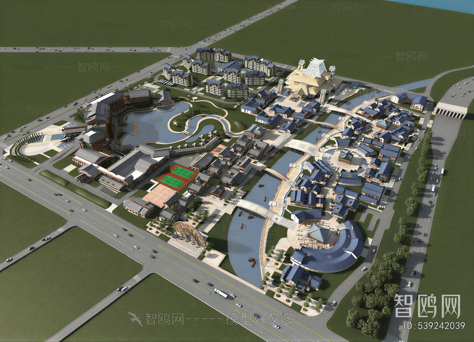 Modern Architectural Bird's-eye View Planning