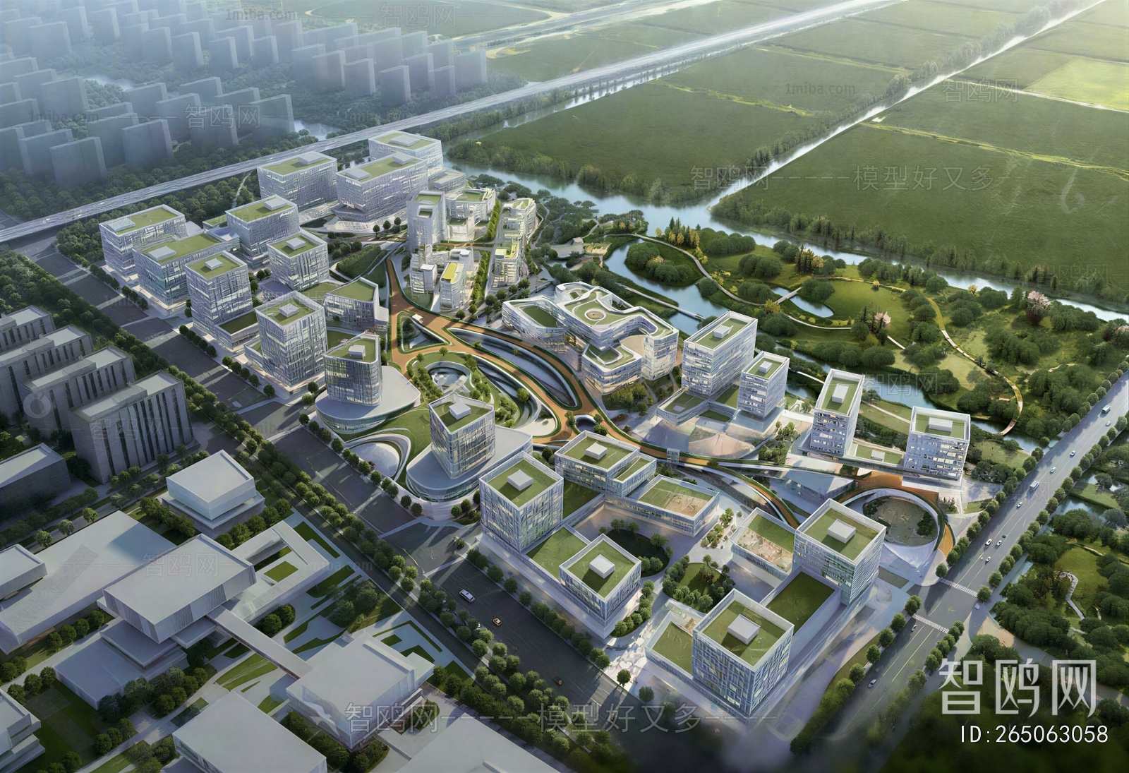Modern Architectural Bird's-eye View Planning