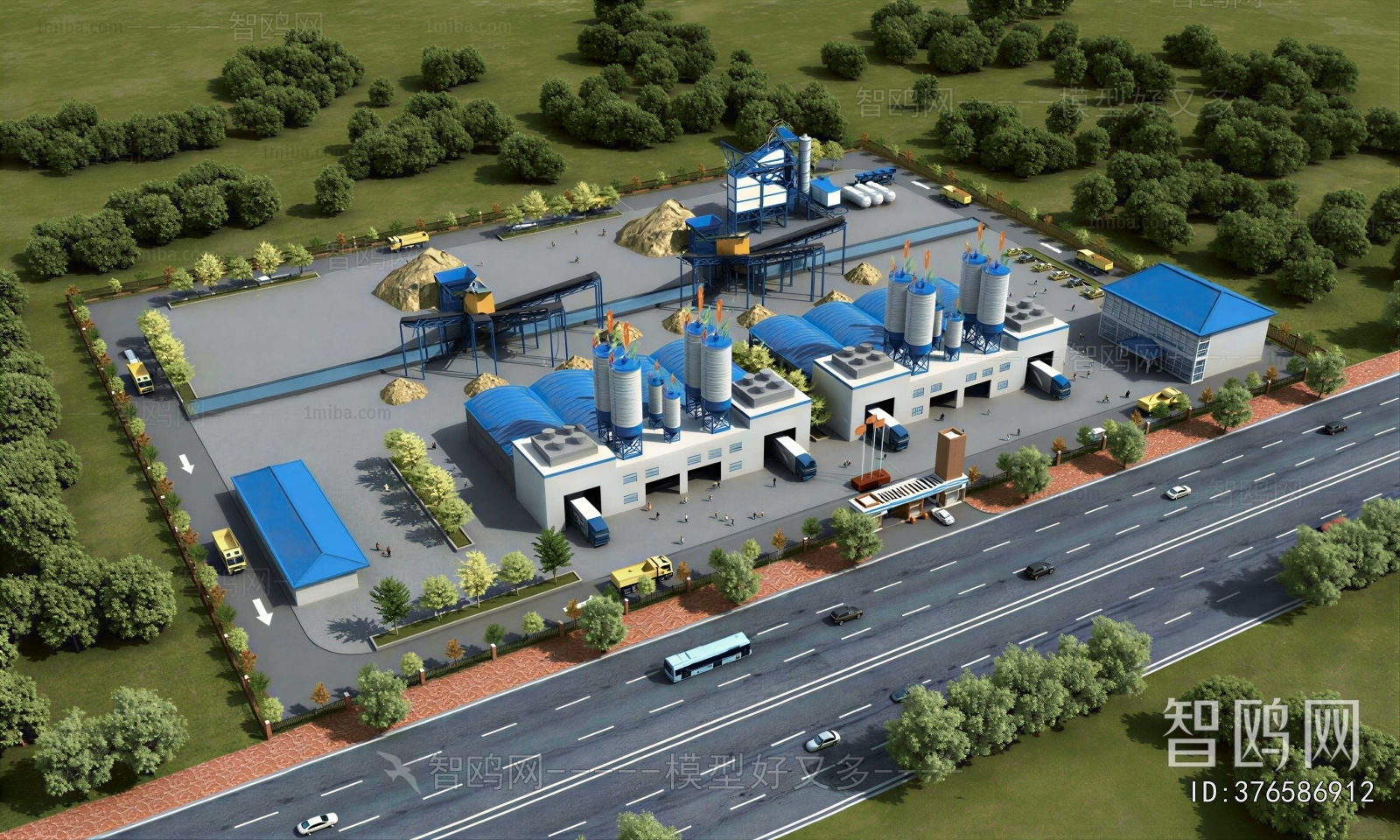 Modern Architectural Bird's-eye View Planning