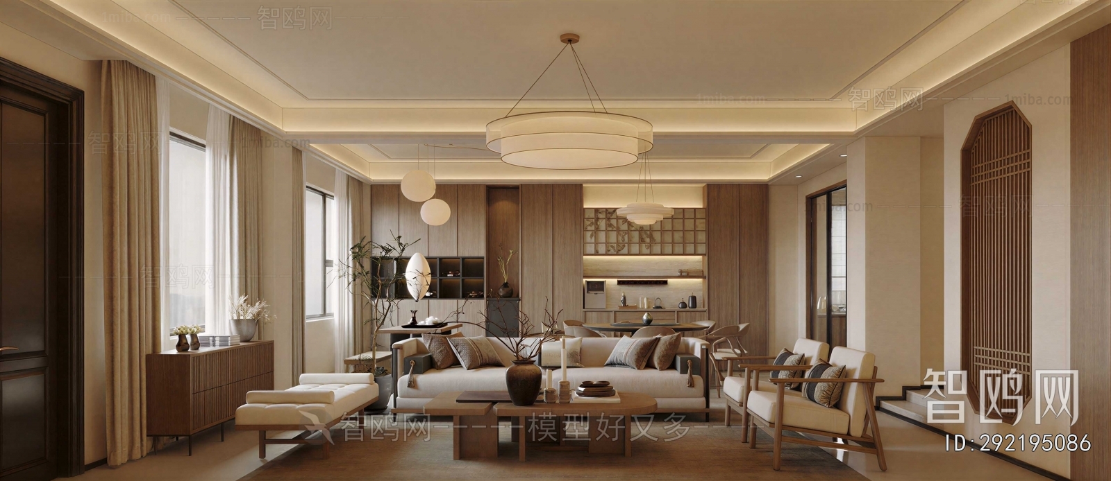 New Chinese Style A Living Room