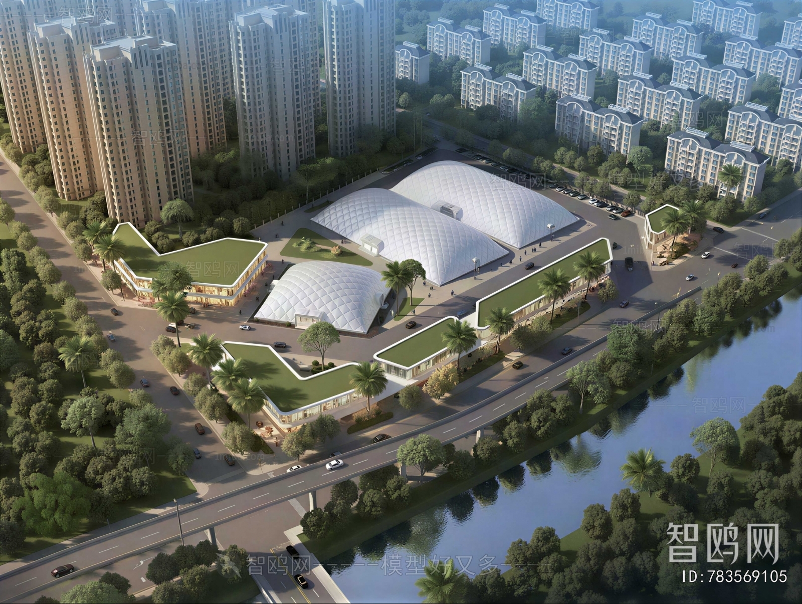 Modern Architectural Bird's-eye View Planning