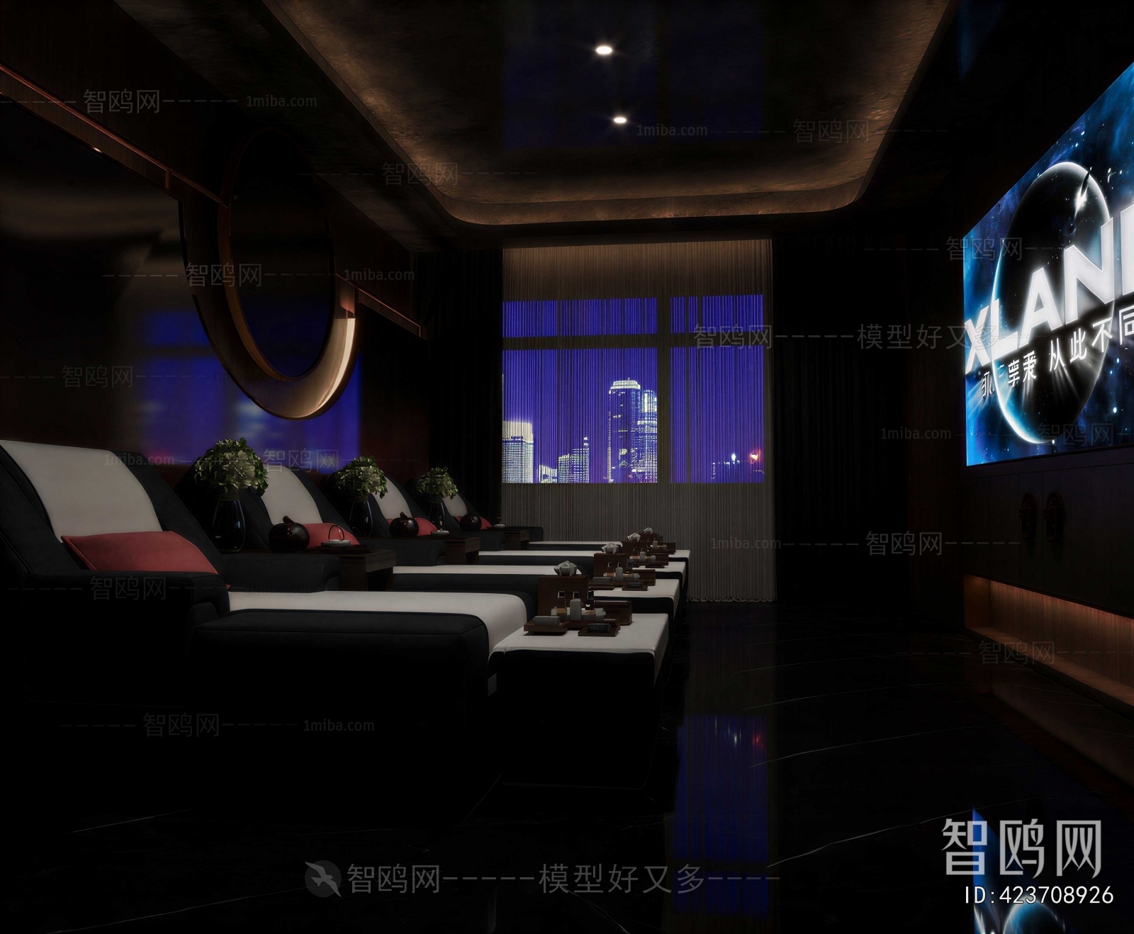 Simple European Style Audiovisual Room