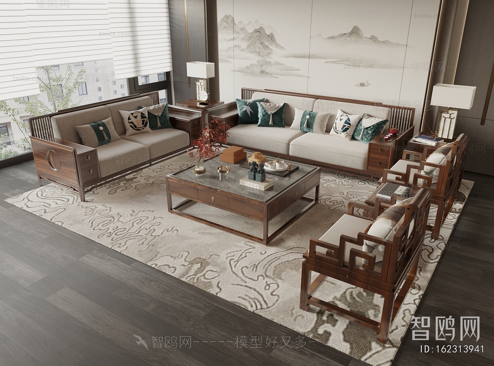 New Chinese Style Sofa Combination