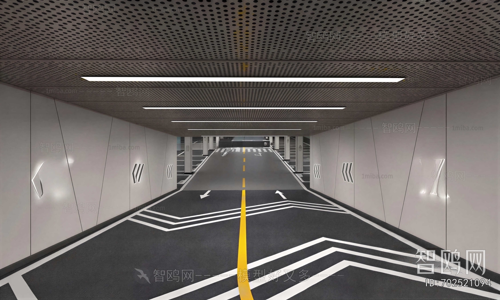 Modern Underground Parking Lot