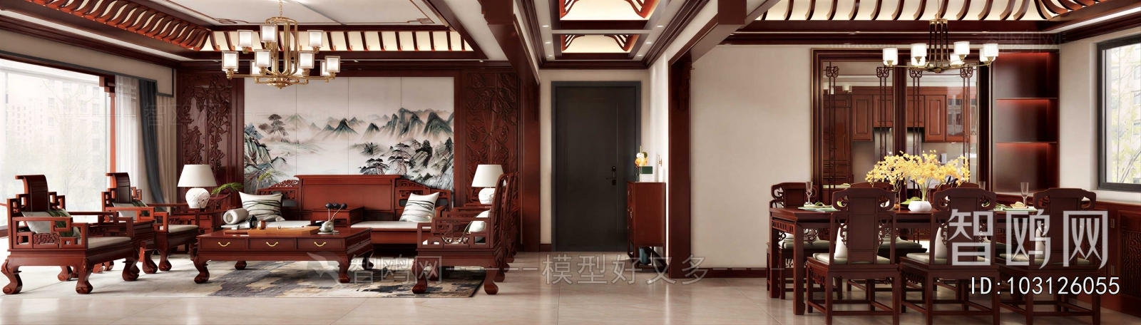 New Chinese Style A Living Room
