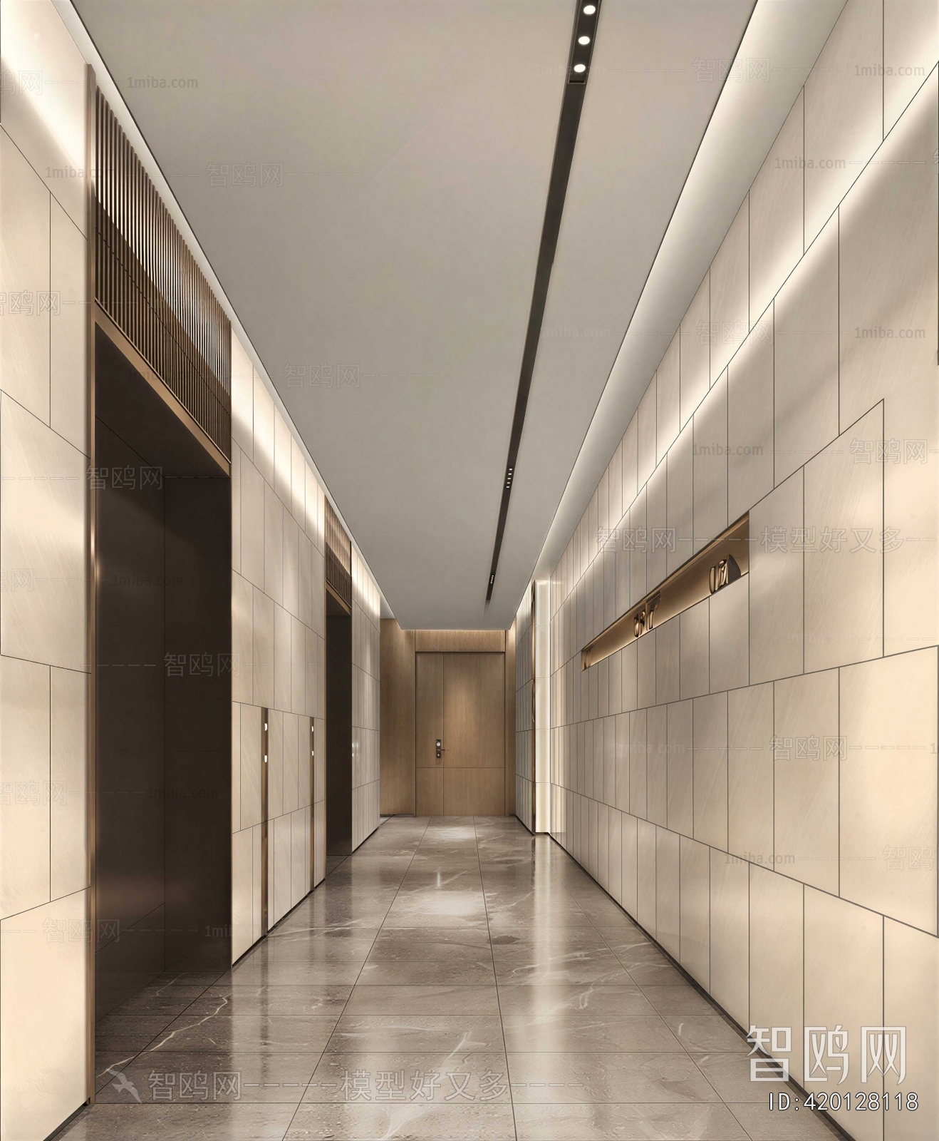 Modern Office Elevator Hall