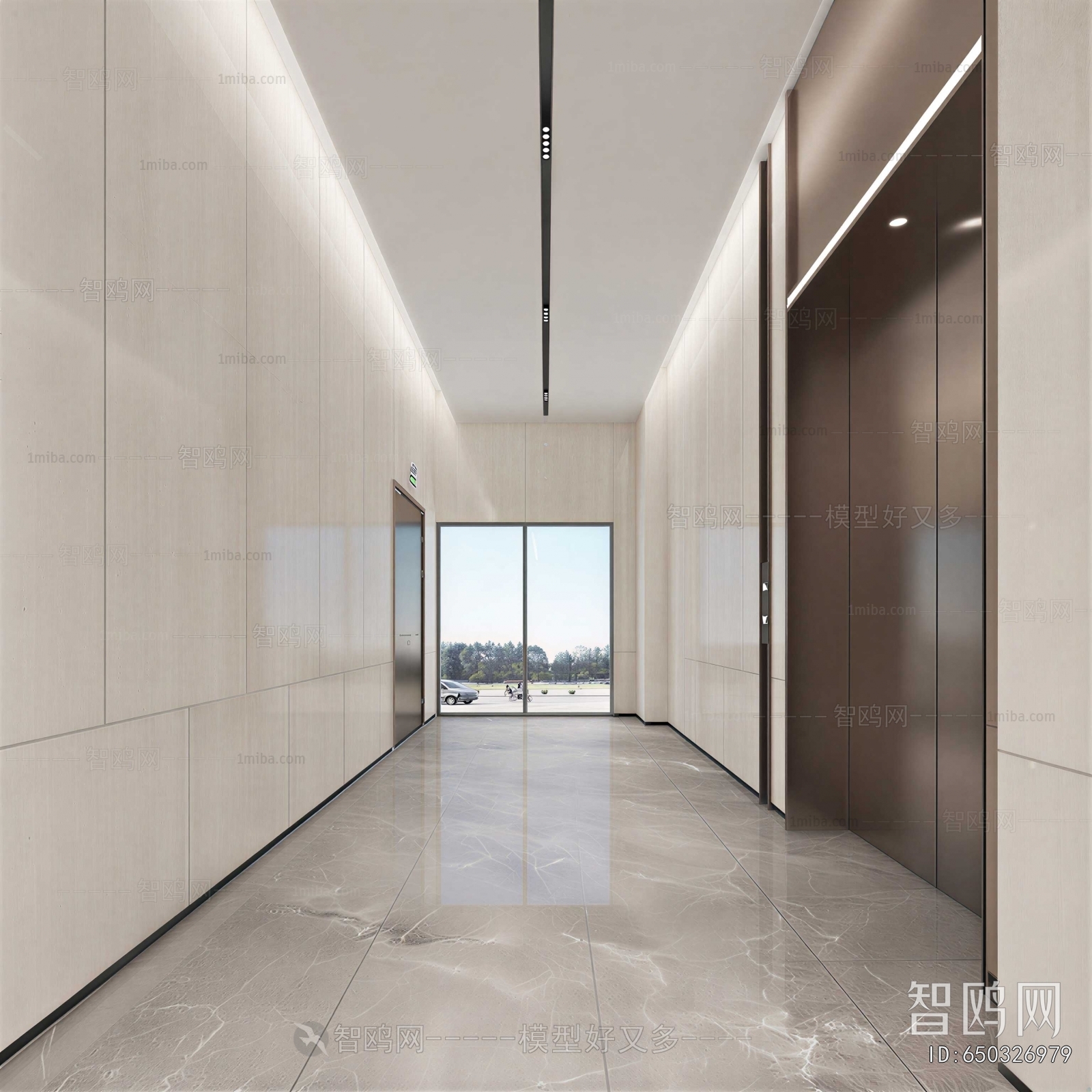 Modern Office Elevator Hall