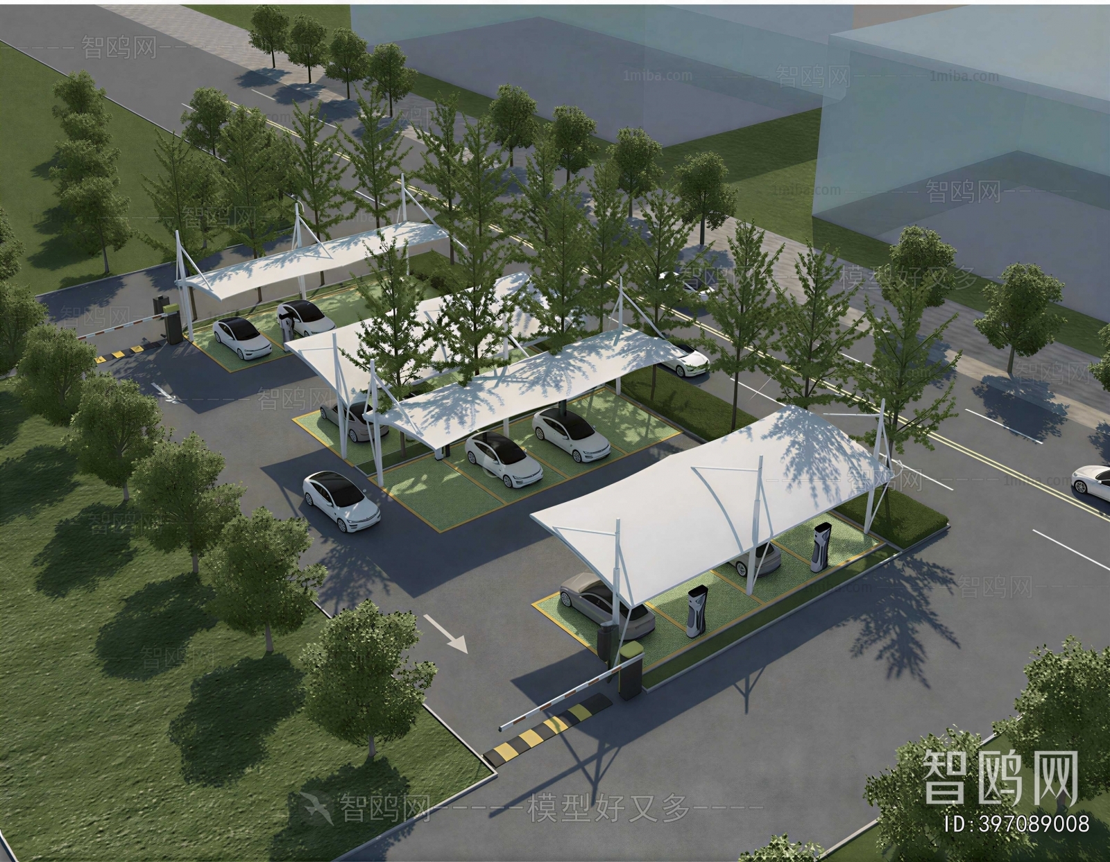 Modern Outdoor Parking Lot
