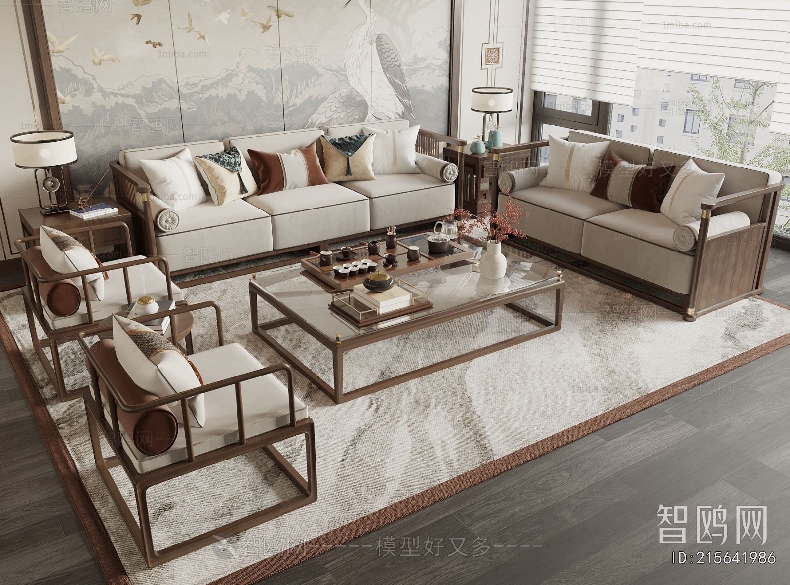 New Chinese Style Sofa Combination