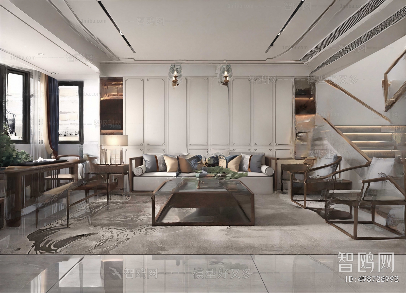 New Chinese Style A Living Room