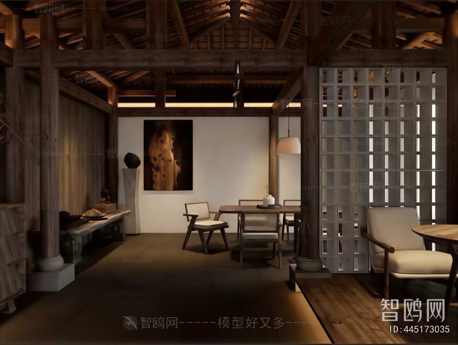New Chinese Style A Living Room