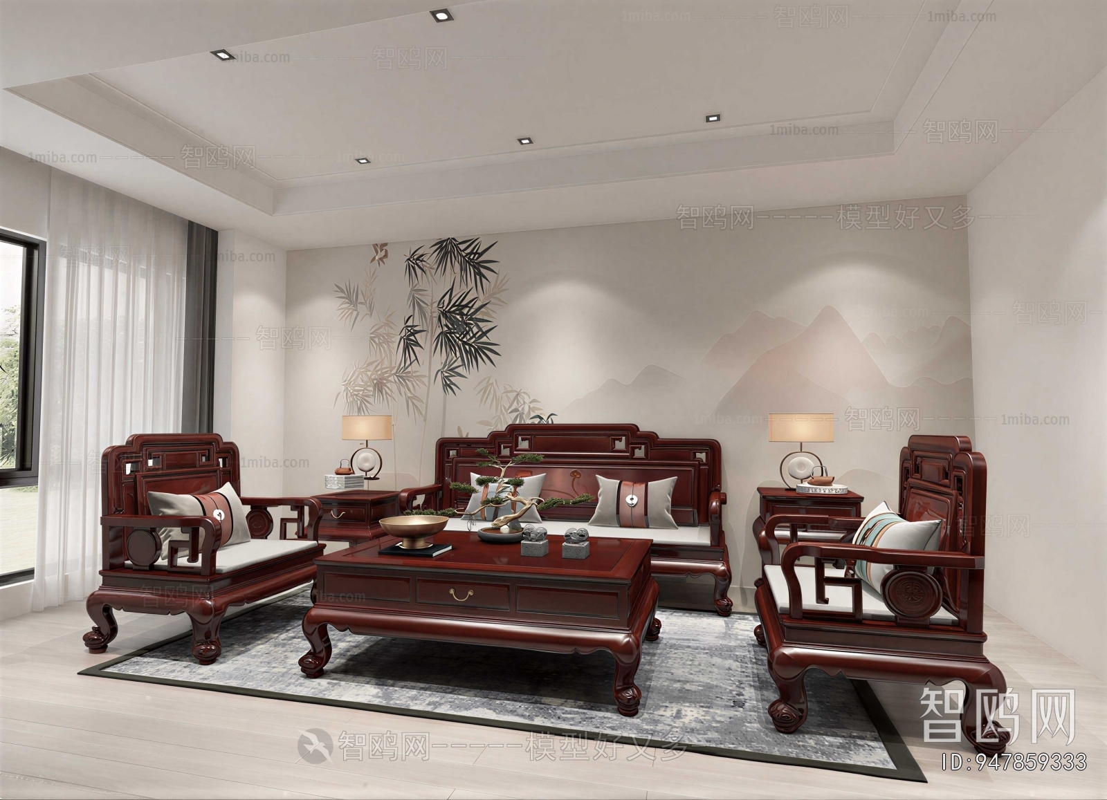 New Chinese Style A Living Room