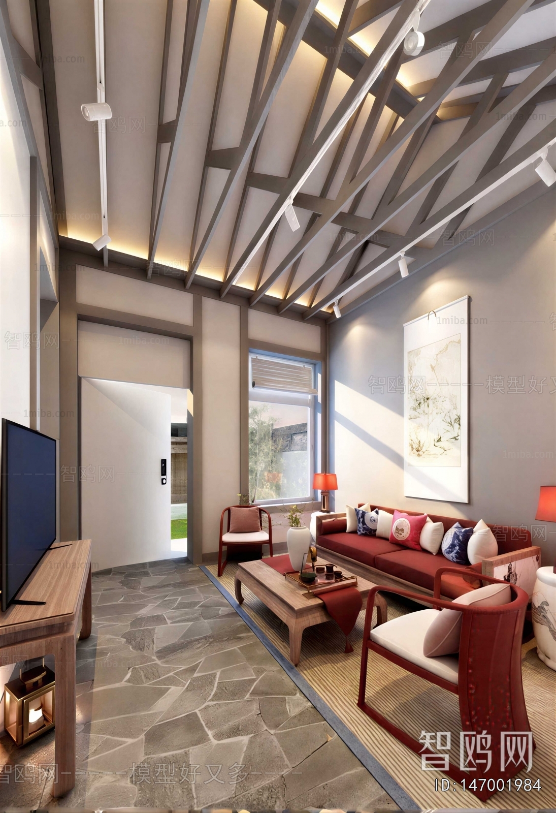New Chinese Style A Living Room