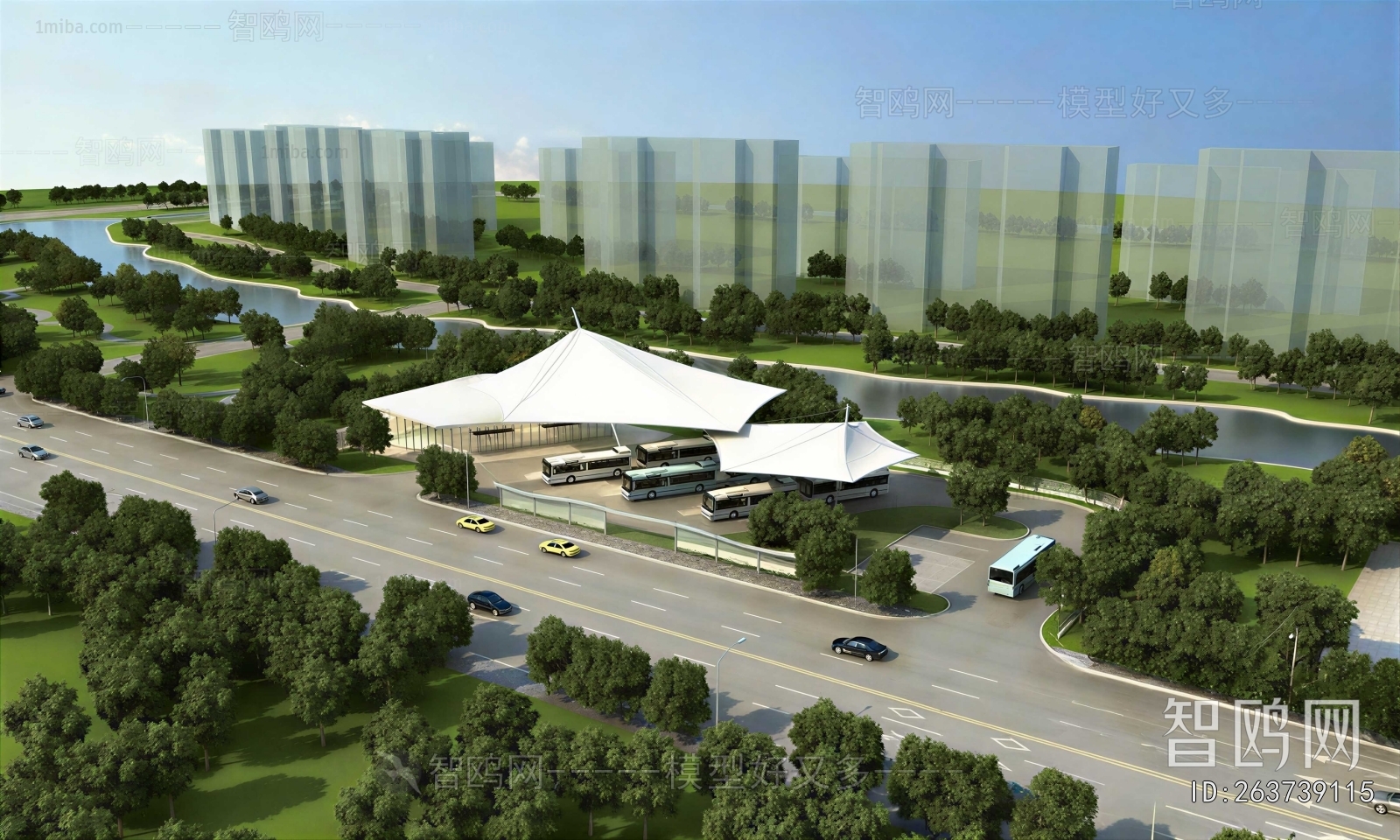 Modern Architectural Bird's-eye View Planning