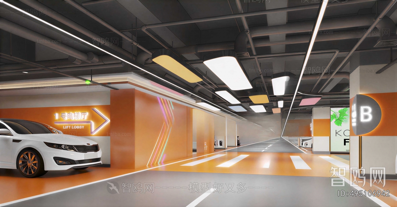 Modern Underground Parking Lot