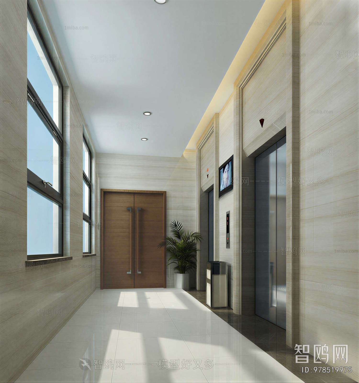 Modern Office Elevator Hall