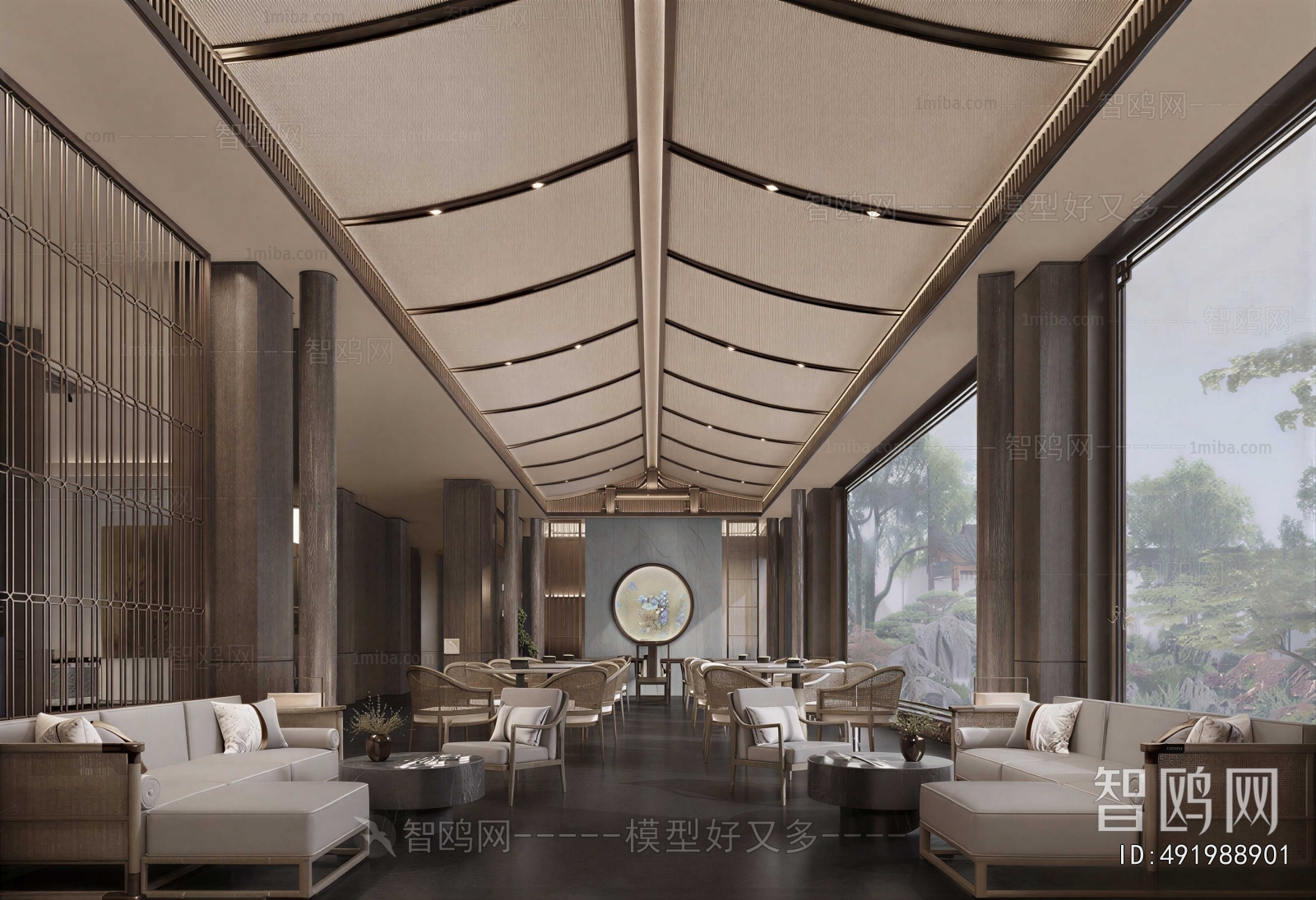 New Chinese Style Office Rest Area