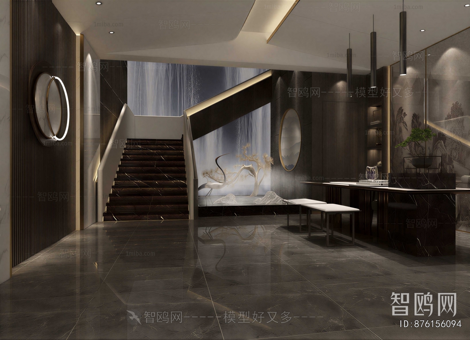 New Chinese Style A Living Room
