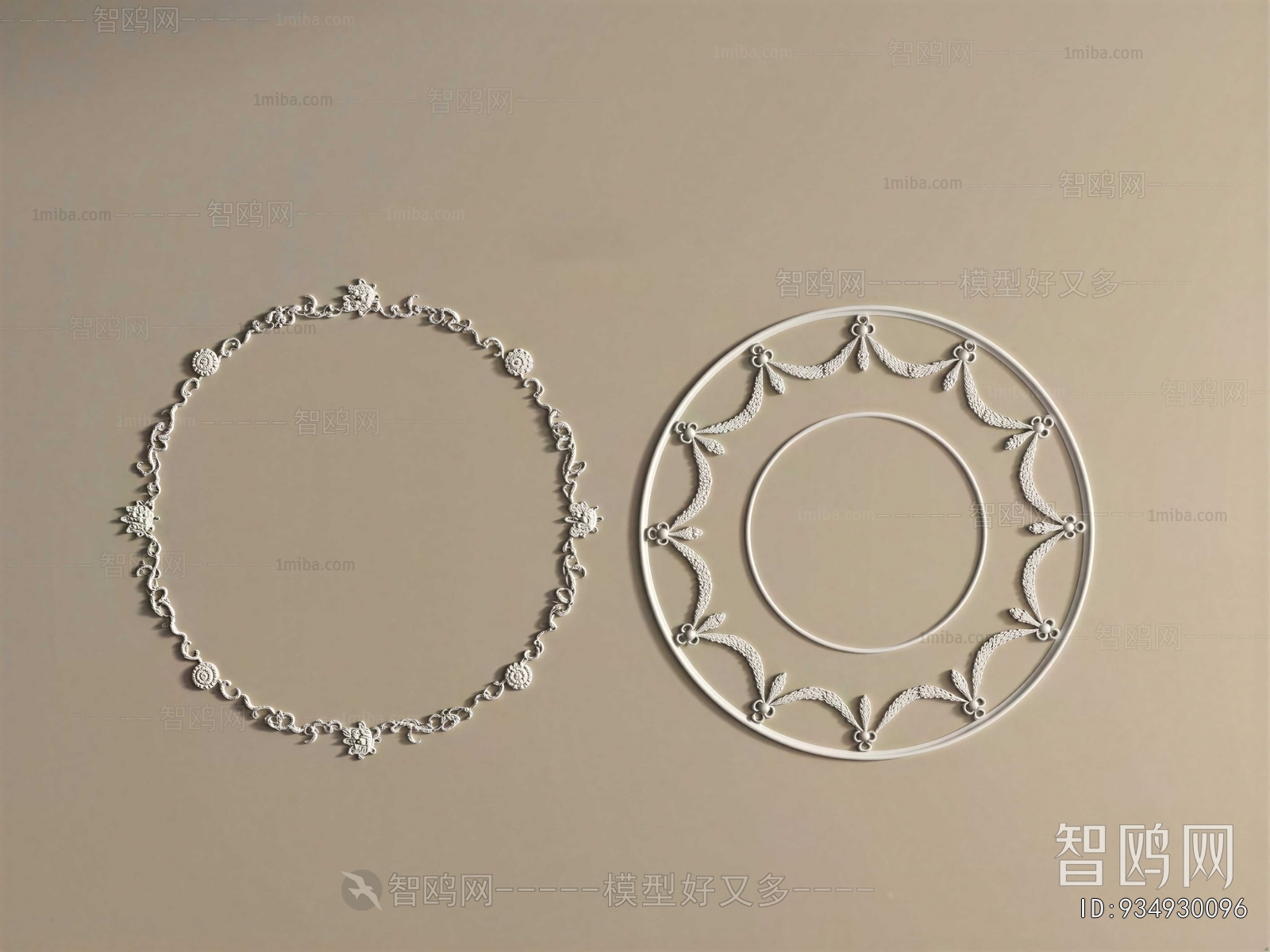 French Style Plaster Carved Top Plate